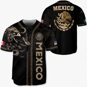 Mexico Flag Baseball Jersey, Green White Red Button Up Shirt, Vintage Mexican Style Jersey, Summer Sportswear, Gift for Men