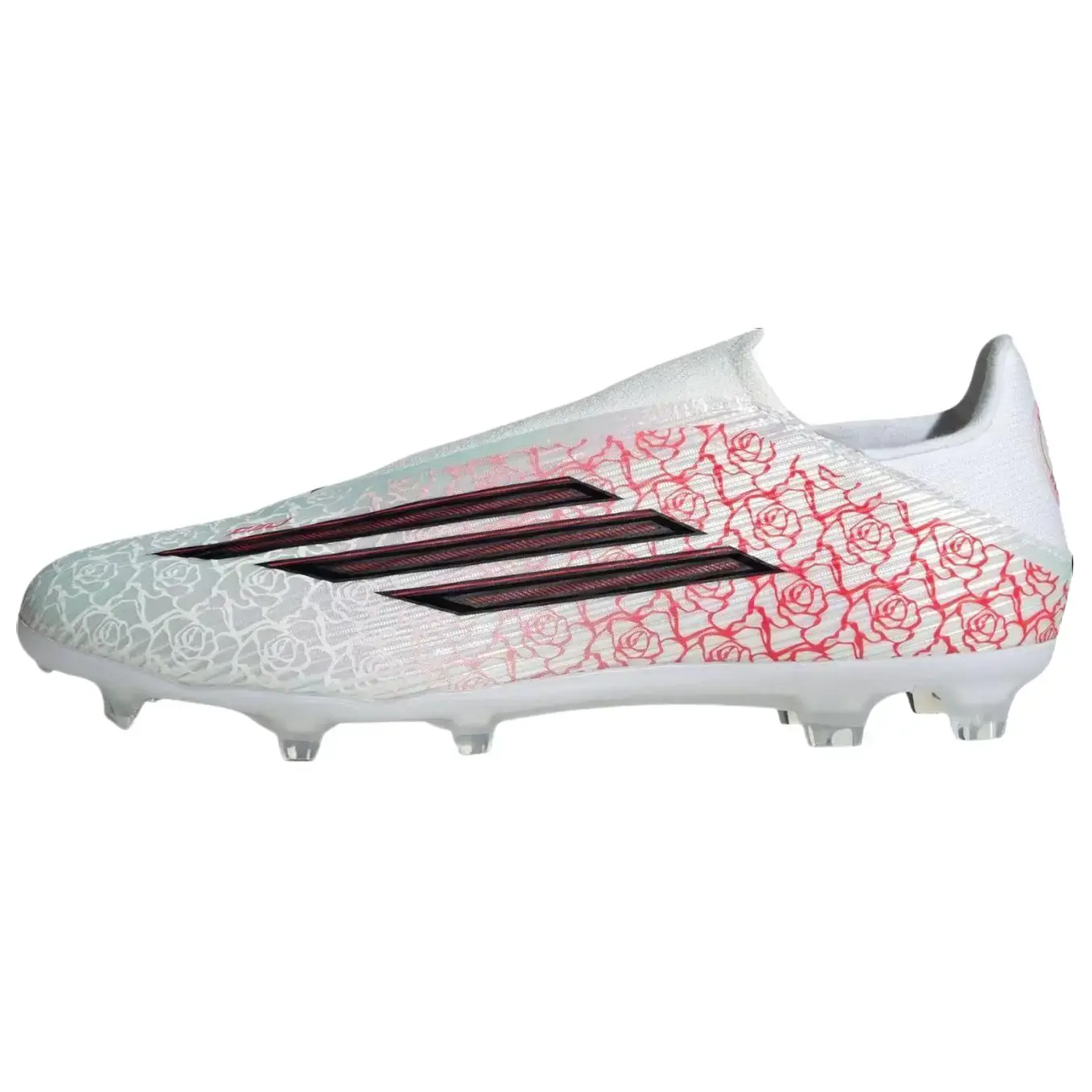 Adidas F50 League Laceless FG-MG Football Cleats 'White Black Lucid Red' x Lamine Yamal, Men's Sports Sneaker, Soccer Cleats, Lightweight