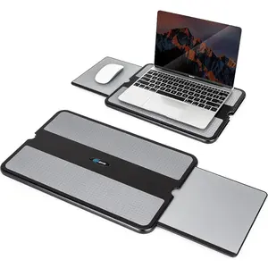 Laptop Lap Pad - Laptop Stand Pad w Retractable  Pad Tray, Anti-Slip Heat Shield Tablet Notebook Computer Stand Table w/Sturdy  Cooler Work Surface for Bed Sofa Couch or Travel