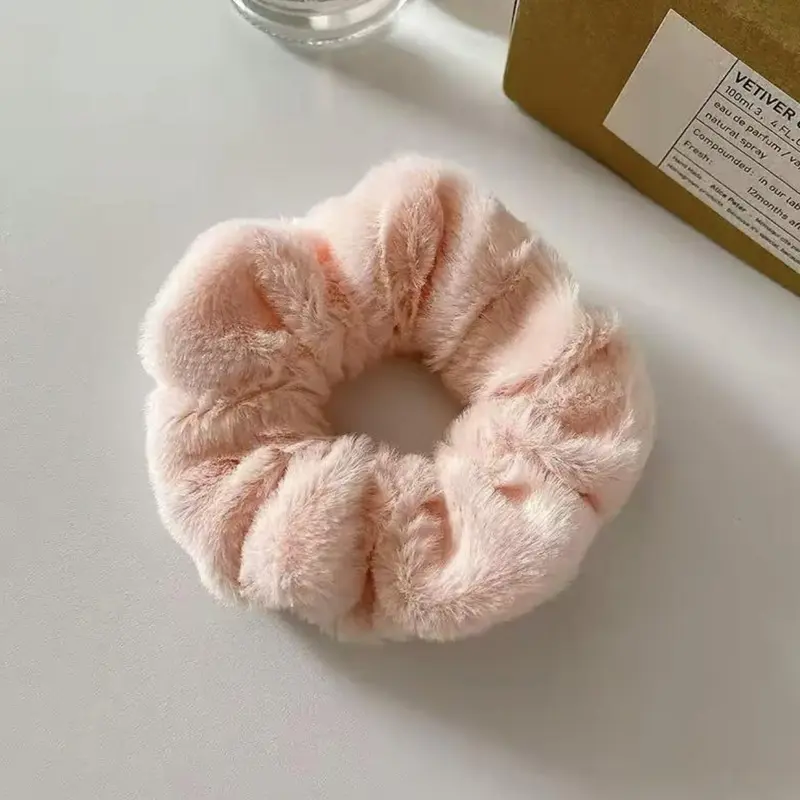 Girls' Cotton Elastic Band Scrunchies - 10 Pack Random Color Fabric Fluffy Bobbles, Soft Chic Elastic Hair Ties Ponytail Holders, Fashionable Hair Accessories with Free Gift Included