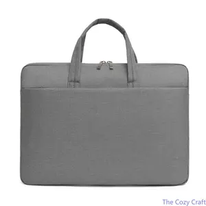Slim Laptop Briefcase for Men, Minimalist Oxford Fabric Business Bag, Lightweight Document Laptop Sleeve with Handle, Professional Work Bag for Office, Commute & Travel Use