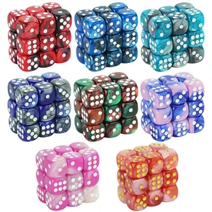 10 Pieces 12mm Dice Set, 6 Sided Dot Dice, Mixed Color Effect, Ideal for Board Games, Perfect for Gaming Enthusiasts