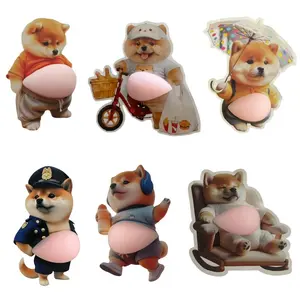 6 Pcs Fun Shiba Inu Stickers, Cute Belly Stickers for Kids, Water Bottle Phone Refrigerator Stickers, Funny Gifts for Children