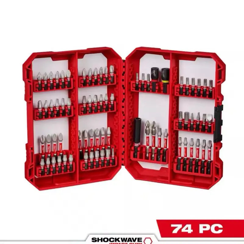 Milwaukee SHOCKWAVE Impact Duty S2 Alloy Steel Screwdriver Bit Tool Set, 74-Piece Hardware Power Tool Accessory Multi-Size Set