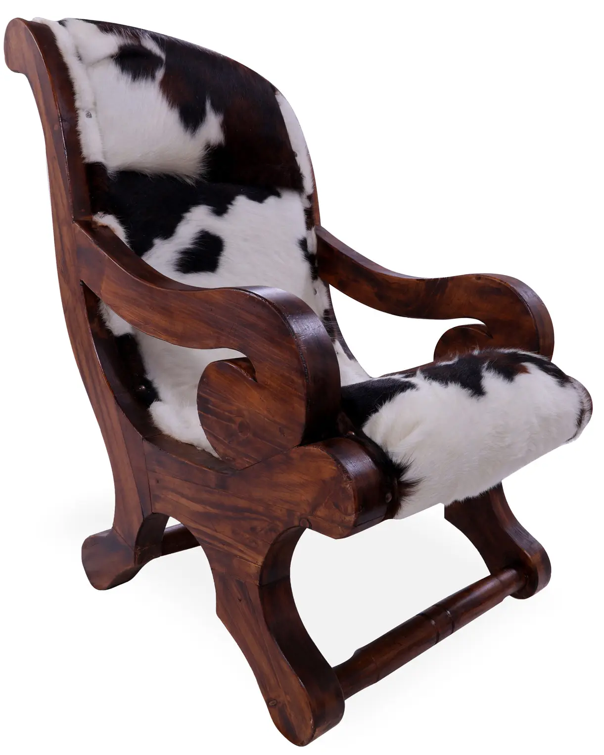 SUPER SALE Hair-On Cowhide Handcrafted Reclaimed Wood Chair