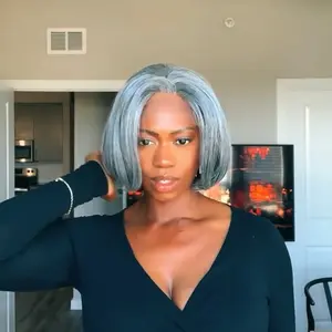 Name: Monaco – Salt & Pepper Lace Front Bob