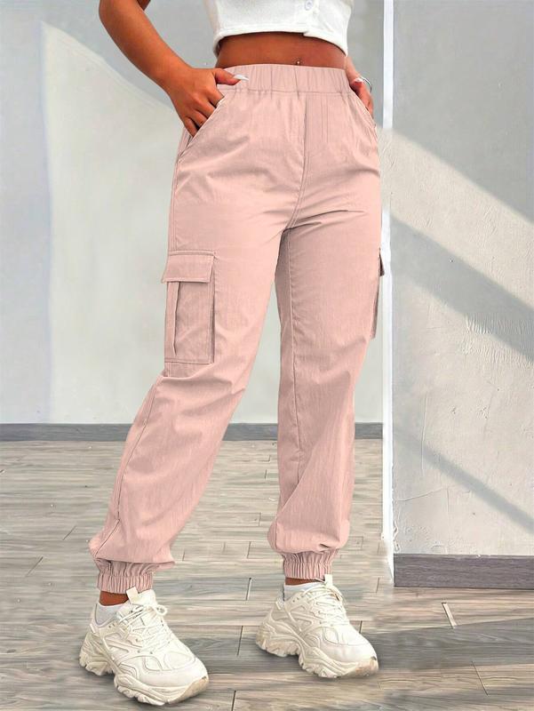 Teen Girls' Casual Multi-Pocket Cargo Pants | Basic Style Easy Care for School & Daily Use