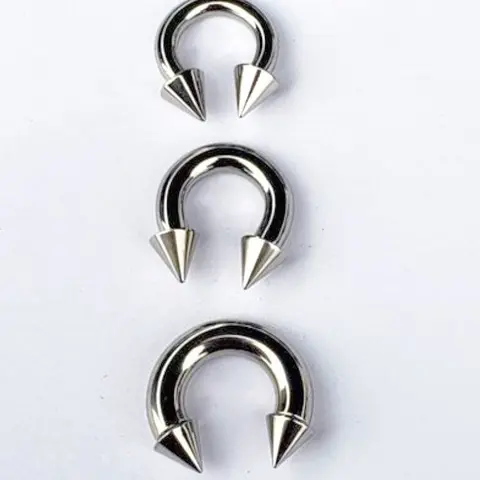 ear weights, surgical steel plugs stretchers gauge septum hoops silver horseshoe 16g- 00g (1 hoop)