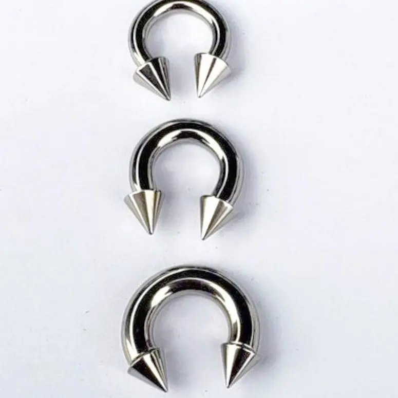 ear weights, surgical steel plugs stretchers gauge septum hoops silver horseshoe 16g- 00g (1 hoop)