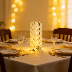 Amber Lighting Acrylic Diamond Color-Changing Lamp with 16 RGB Colors & 3 Brightness Levels for Bedroom Living Room Home Office & Events Dual Control Convenience Stunning Prism Effect Energy-Saving LED