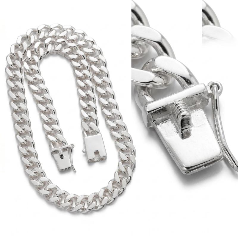 925 Silver Plated Cuban Link Chain Necklace,0.394 Inch Wide High PolishedSmoothCurb Chain,19.69/21.65/23.62/25.59 Inch,Secure Anti-Lose Lock Clasp,Heavy Duty Street Hip Hop Jewelry Gift evry jewels valentines day for her chic minimalist romantic fanci me