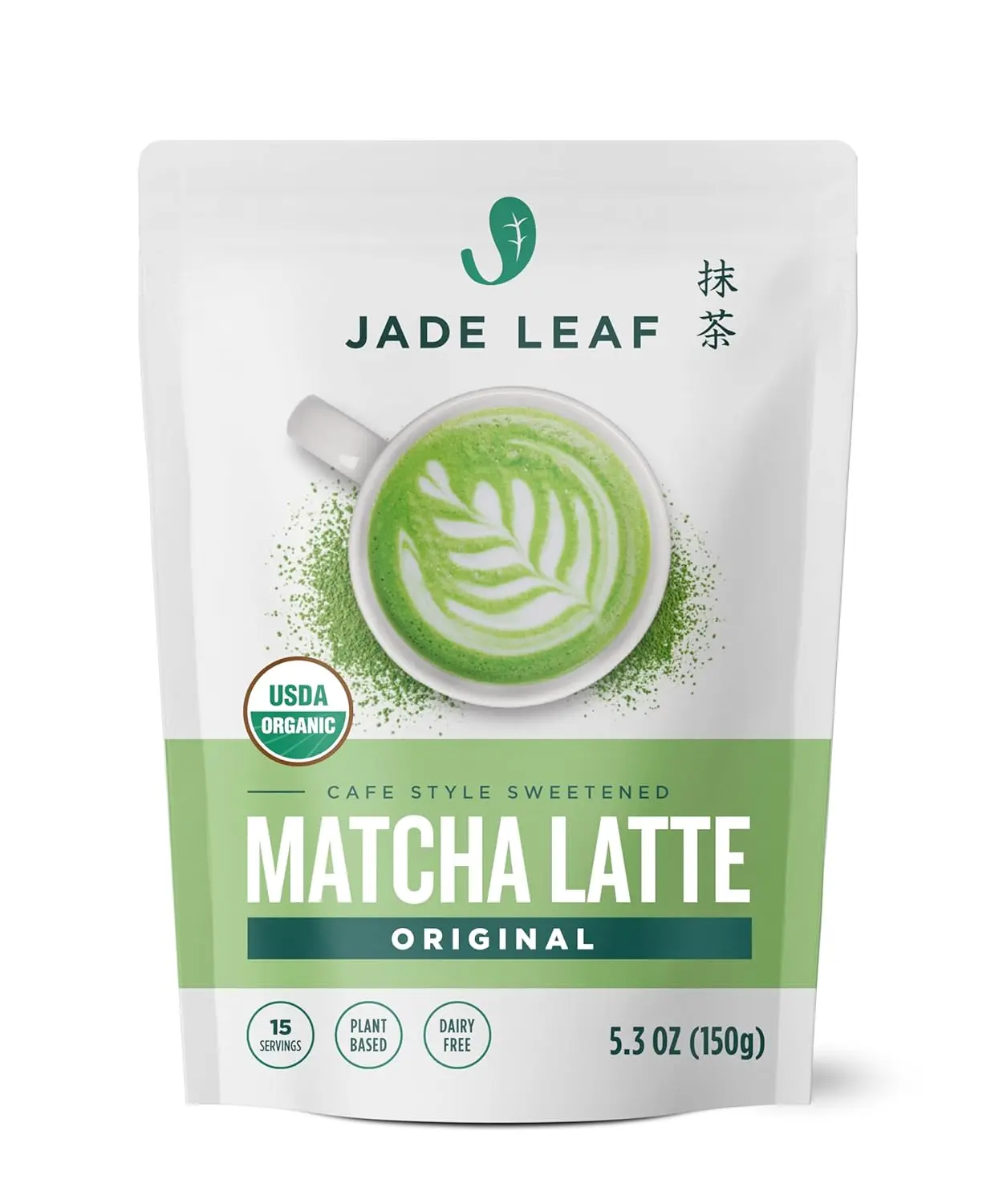 Jade Leaf Matcha Organic Matcha Latte Mix - Lightly Sweet Japanese Matcha Green Tea Powder with Organic Cane Sugar for Café Style Blend, 5.3 Ounce / 150g (Pack of 1)
