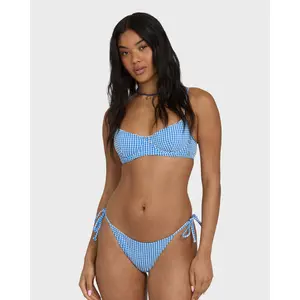 BILLABONG Women's Mini Wave Check Helena Underwire Bikini Top, Adjustable Straps Supportive Retro Pattern Beach Swim Wear