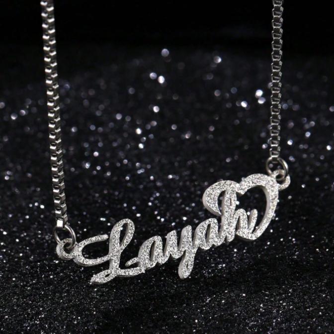 Personalized Name Necklace For Women – Custom Stainless Steel Heart Letter Pendant Minimalist Gift