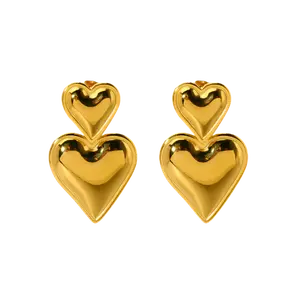 Double Hearted Earrings