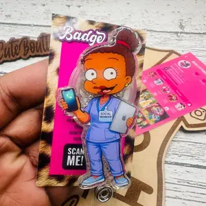 Social Worker  Glitter Badge Reel: Funny Nurse ID Holder