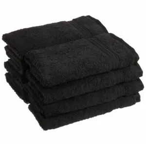 212 MAIN Superior Egyptian Cotton 8-Piece Super Soft Super Absorbent Hand Towel Set, Black Bathroom Towel