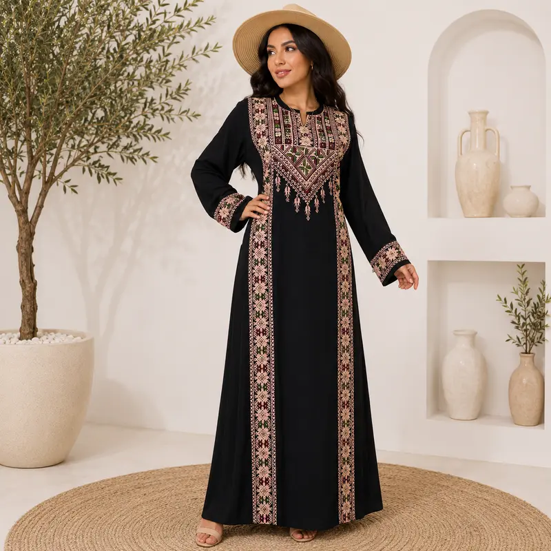 thobe saudi dress Kurvig Black by Mashroo polyester blend that provides the perfect lightweight and long Men's Dark Green Thobe: Classic