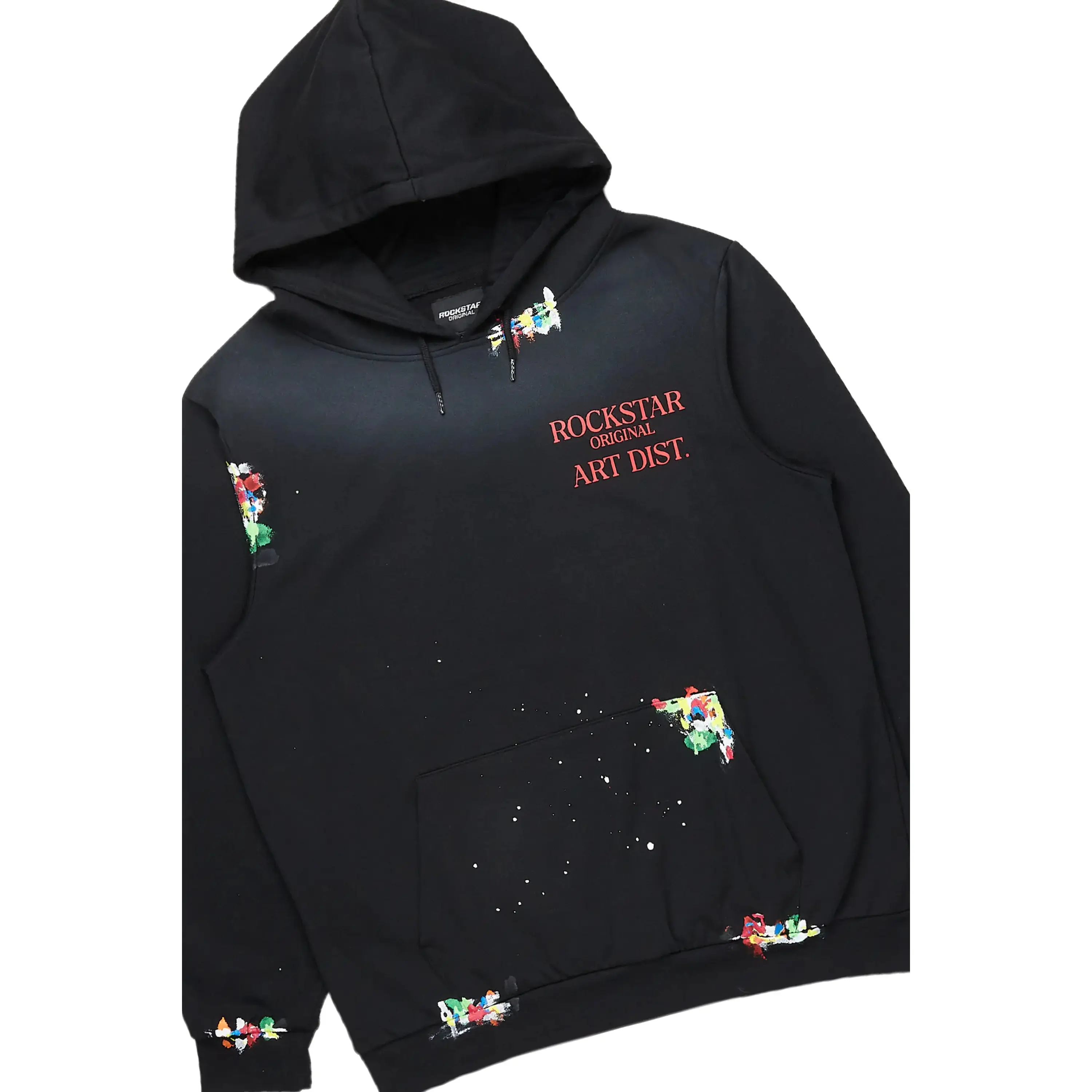 Rockstar Art Dist. Black/Red Hoodie/Stacked Flare Pant Set