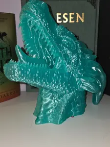 Dragon Head Statue - 3D Printed Dragon Head with Light Slot for Night Light or Bookshelf Illumination Fantasy Design by Kariprints3d