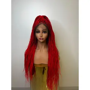 Full lace red micro braids