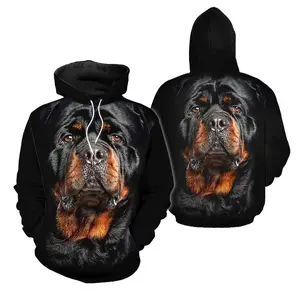 Rottweiler Black Dog 3D All Over Print Pullover Hoodie, 3D Hoodie For Men