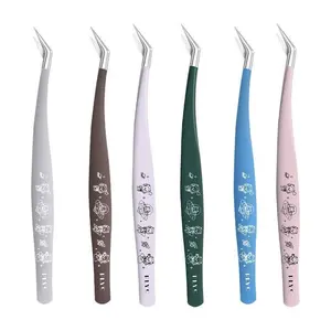 High Precision False Eyelash Tweezers Set, Professional Lash Extension Tools for Beginners, Feather Clip, 2pcs, Eyelash Extensions Set