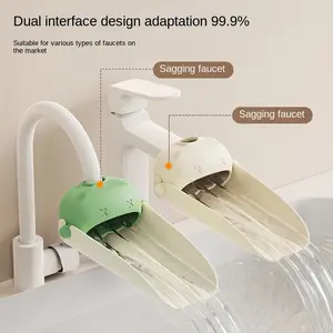Faucet Extender Splash-Proof Kitchen Bathroom Faucet Extender Cute Cartoon Water Guide Channel Faucet Attachment