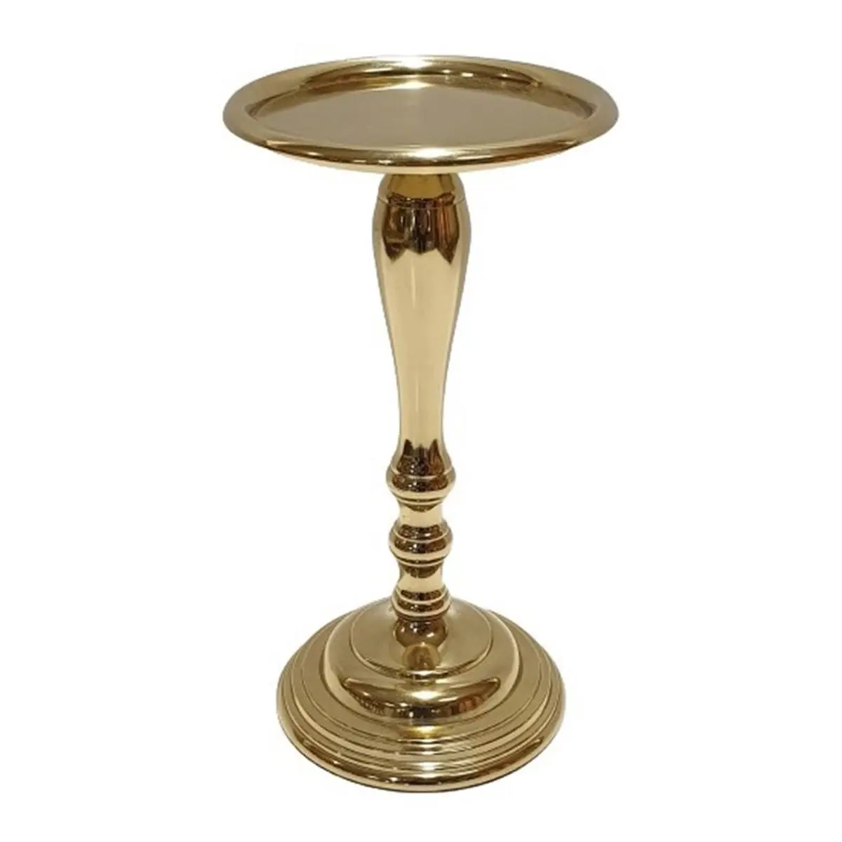Jiallo 72751 9-in Antique Gold Decorative Pillar Candle Holder - Tabletop Home Accent with Whimsical Touch for Home, Office Decor