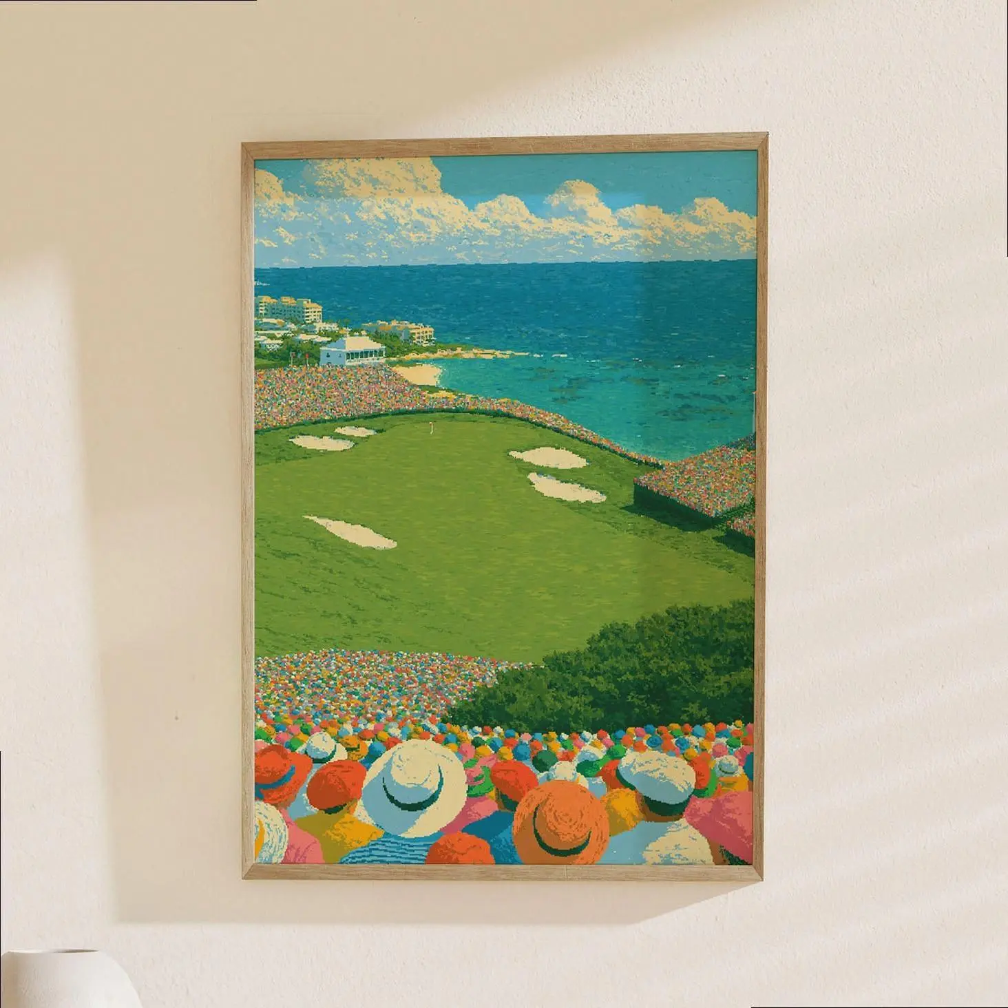 Coastal Golf Course Unframed Poster - Seaside Championship Green with Ocean View Travel Art