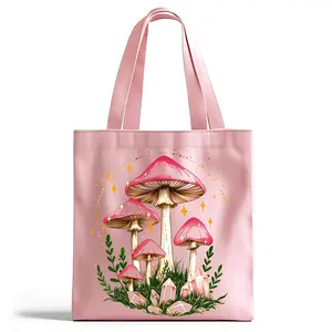 Celestial Mushroom Heavy Cotton Canvas Tote Bag, Mystic Crystal Boho Gifts, Deigned and Printed in the USA by Loftipop