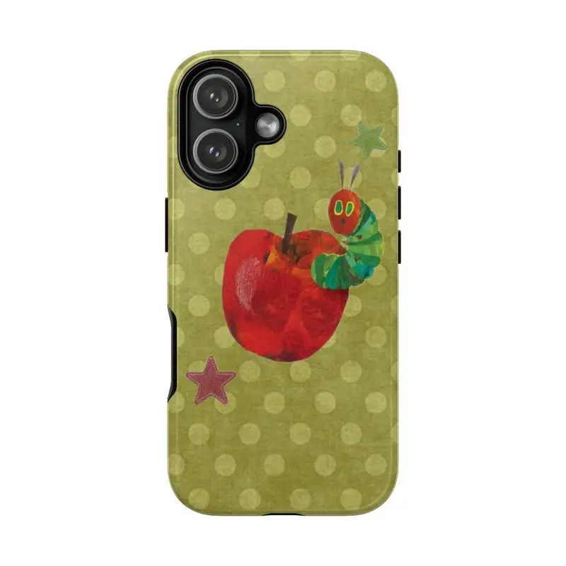 Cute Caterpillar  Phone Case |Vintage Green Polka Design| For iPhone 17 Pro Max 16 15 14 13 12 11 for Samsung S21 S22 S23 S24 S25 Phone Case|Tough Phone Case|gift for him for her|Best Gift