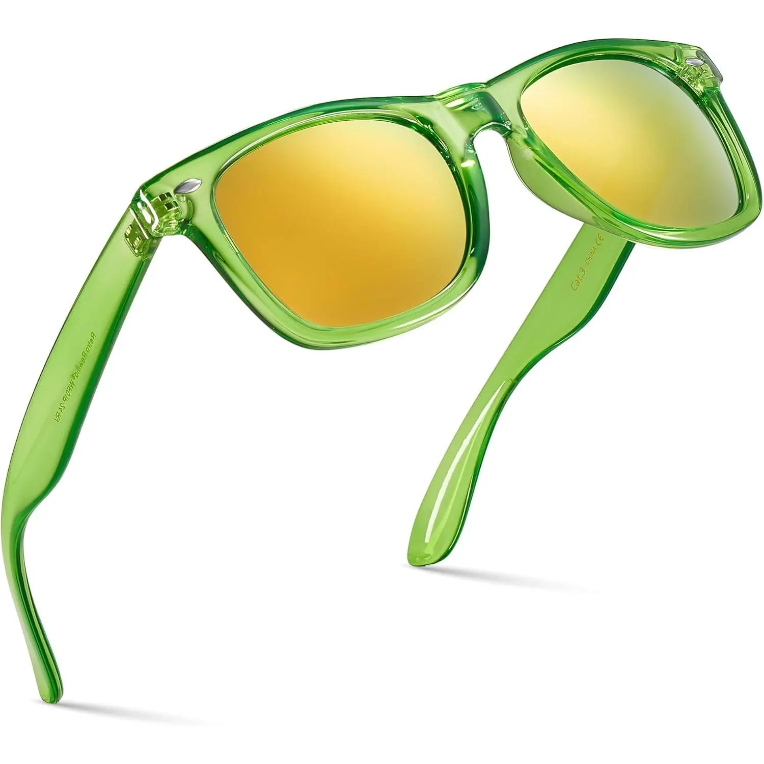 Translucent Frame Colorful Neon 80s Mirrored Sunglasses for  display picture 2
