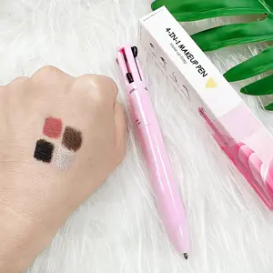 4 in 1 Pink Makeup Pen, 1 Box Long Lasting Makeup Pen with Brush Tip & Precise Flexible Tip & Precise Detail Tip, Makeup Tool for Women, Cosmetic