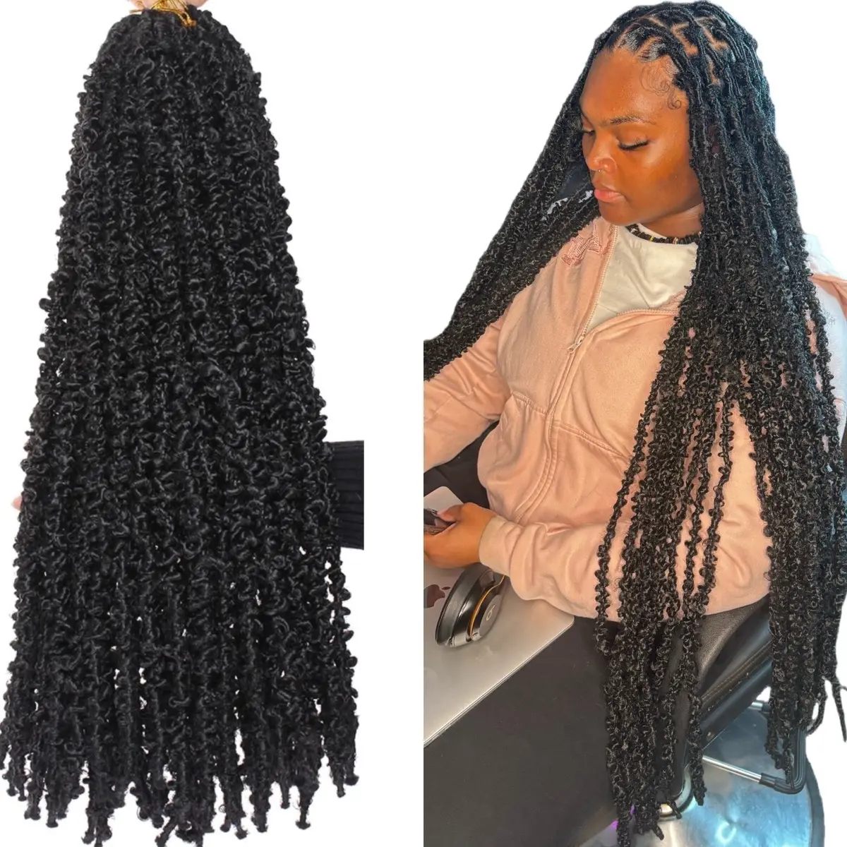 ShoppedWithMei Butterfly Soft Locs Hair (6pk) bundle