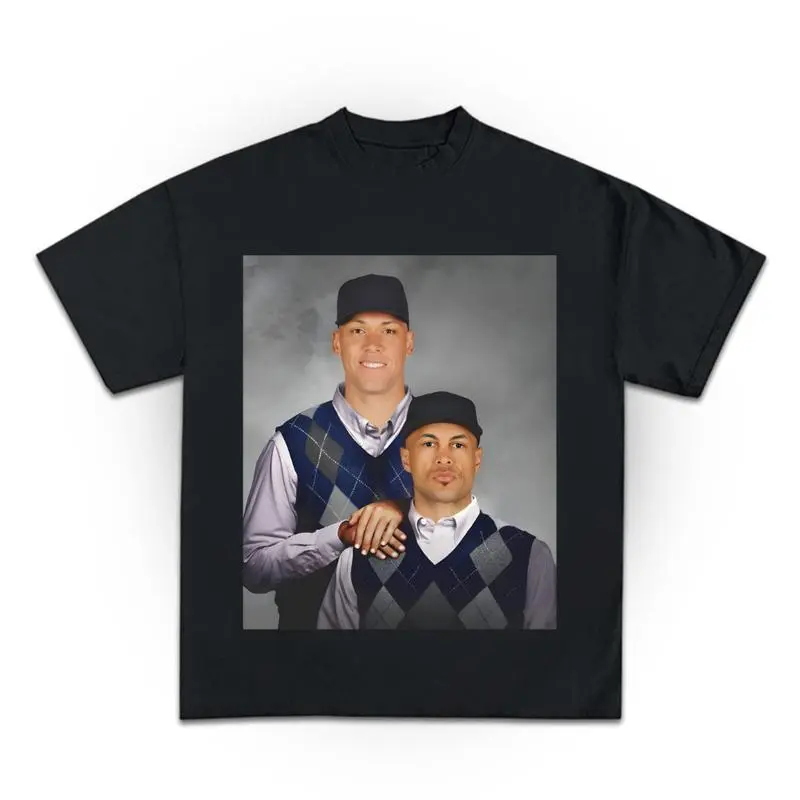 Unisex 100% Cotton Shortsleeve Tops Garment, Funny Judge & Stanton Step Brothers Digital Print Retro New York Design Baseball Fan T-Shirt Gift, Classic, Menswear, Preppy, Athletic, Step Bros, Casual, Fitted, Baseball Tee, All Seasons, Crew Neck, Funny Jud