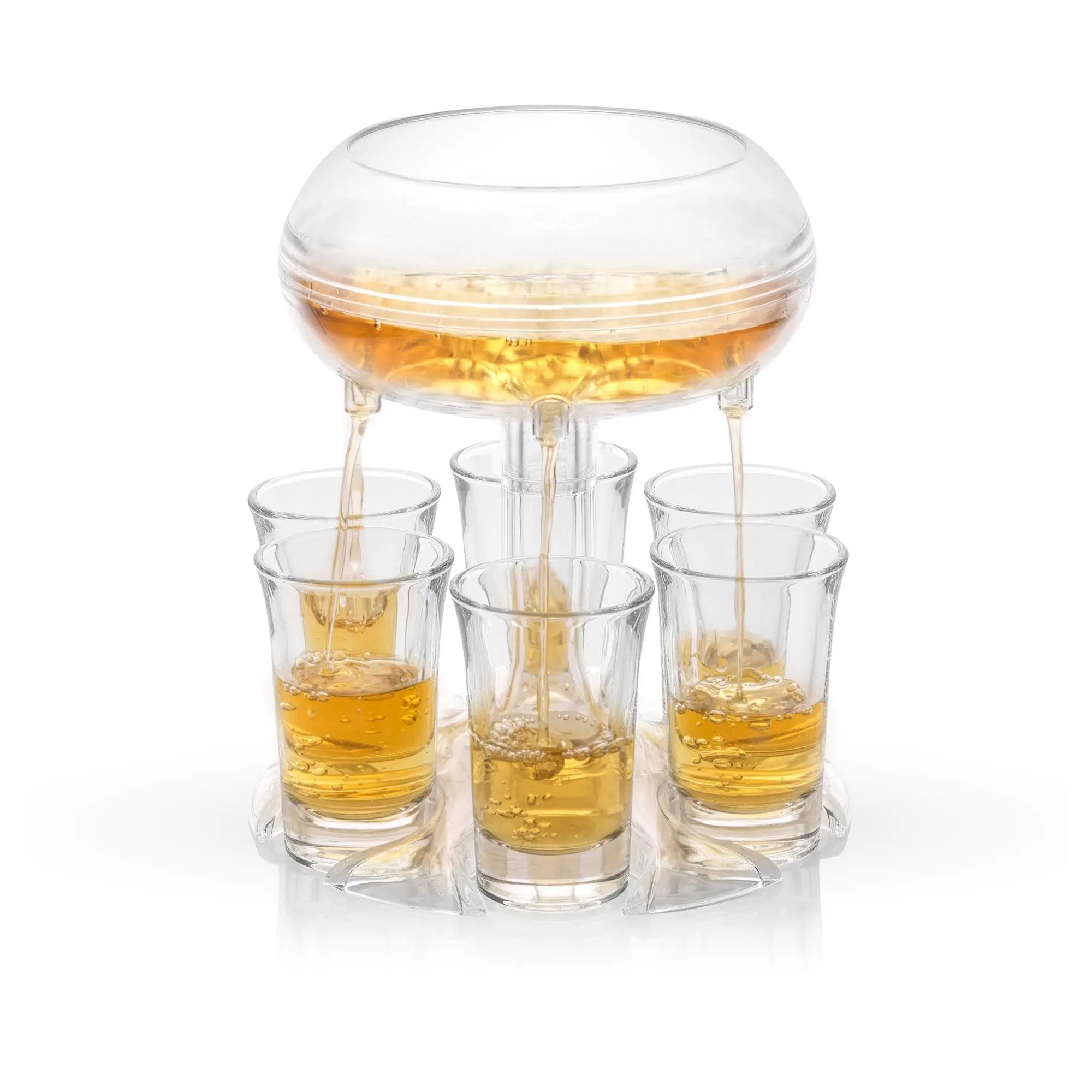 Shot Dispenser with 6 Glass Shot Glasses Shot Dispenser with 6 Glass Shot Glasses