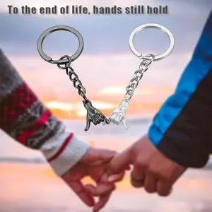 2pcs Pinky Promise Gift Matching Couple Gifts Valentines Day Gifts for Him Her Boyfriend Girlfriend Best Friend Matching Keychains for Couples Wife Husband One Year Anniversary Christmas Birthday Gifts