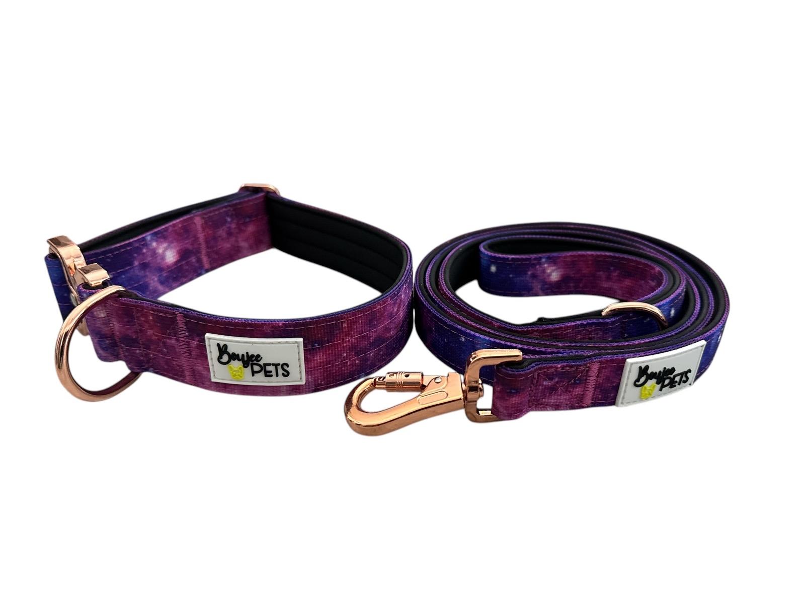 Boujee Pets Tactical Lux Dog Collar + Leash Set - Nylon+Neoprene Heavy Duty, Adjustable Size, Quick Release Hardware, Hand Wash Only