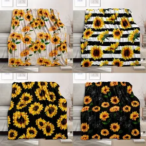 1pcs sunflower design gift blanket, envelope blanket, soft warm lightweight blanket, suitable for women's birthday, Mother's Day gift, home living room decoration, travel blanket