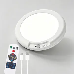 Rechargeable Motion Sensor Ceiling Light, Magnetic Wireless LED Light with Remote Control, Battery Operated for Closet, Shower, Stairs, Shed & Hallway