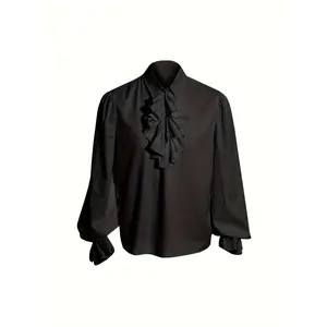 Mens Pirate Shirt Ruffle Victorian Renaissance Steampunk Vampire Poet Shirts Gothic Medieval Costume