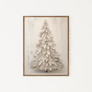 Primitive White Christmas Tree Home Decor Print Winter Lodge Landscape Print Holiday Home Decor Pine Forest |Holiday gift idea