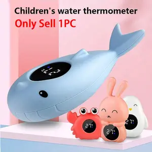 Digital Bath Water Thermometer, Cute Cartoon Floating Design, Temperature Alarm, LED Display, Button Battery Powered, Pool & Room Temp Sensor