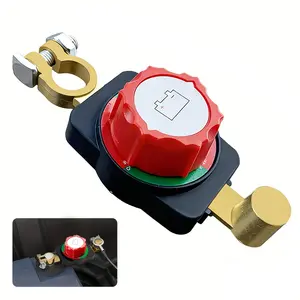 Pure Copper Car Battery Disconnect Switch 12V 24V, Heavy Duty Power Cut Off Tool, Leak Proof Main Breaker For Auto Truck RV(Alloy)