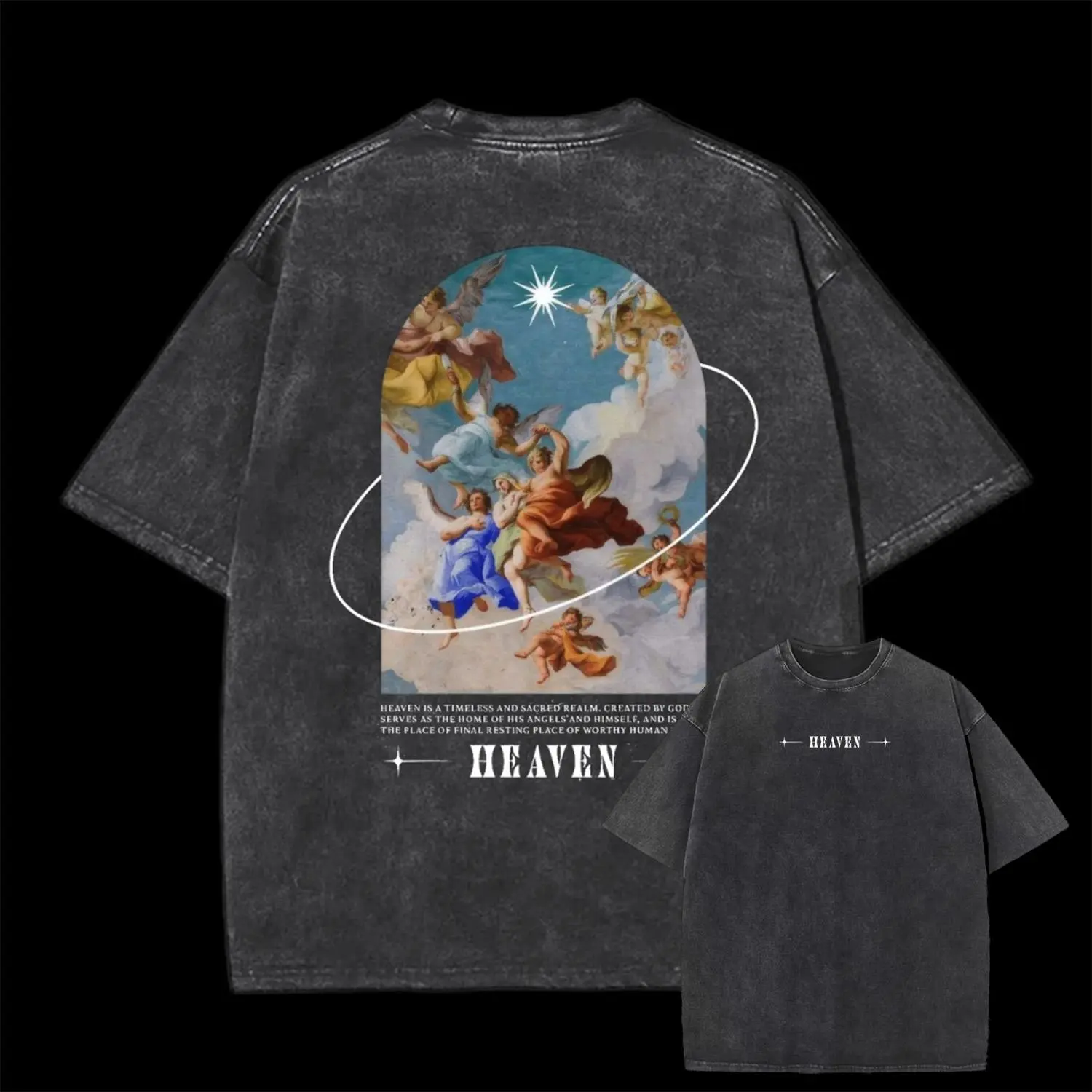 Men's Oversized Streetwear T-Shirt, Funny Vintage Graphic Tee with a Washed Distressed Finish, Short Sleeve Activewear, Figure, Fitted, Cartoon