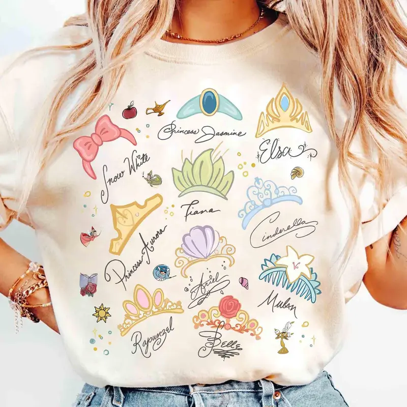 Watercolor Coquette Magic Kingdom Princess Crowns T-Shirt, Magic Kingdom Tee Girl Trip 2026 , Youth clothes