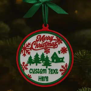 Custom Christmas Ornament - 3D-Printed Personalized Text Ornament with Festive Designs and Customizable Text for Holiday Gifts