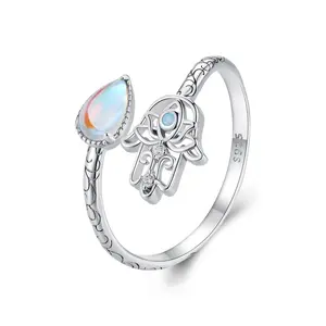 Presentski Evil Eye Rings 925 Sterling Silver Lucky Adjustable Birthstone Ring Evil Eye Jewellery for Wome Girls Women Kids