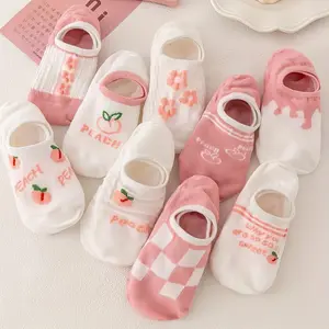 5/10/15 Pairs of Cute Printed Breathable Lightweight Socks - Made of Soft and Elastic Fabric, Suitable for Daily and Office Wear